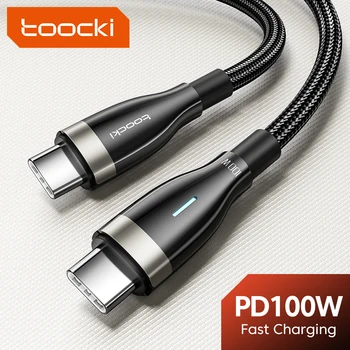 Toocki 100W USB C Do USB C PD Kábel pre Samsung S20 Xiao POCO 6A Rýchle Nabíjanie Kábel USB Typu C, Nabíjačka, Kábel USB-C Drôt 1M 2M