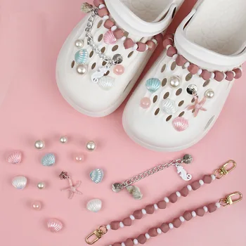 Topánky Dekorácie Pracky croc Charms plastové pearl reťazec set kit muti-farebné Príslušenstvo DIY Zmes Jibz žena, priateľov darček