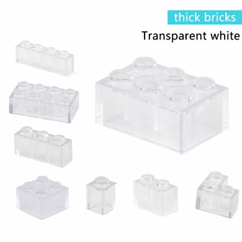 Transparentná Biela Stavebné Bloky Hrubé Údaje Tehly Vzdelávacie Tvorivé Veľkosť Fit Ostatné Značky Plastové HOBBY Hračky Accessorie