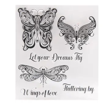 Transparentné Pečiatky butterfly Nová jar 2021 Gumy Silikónové Tesnenie pre DIY Scrapbooking Karty, Takže Album Dekorácie Remeslá