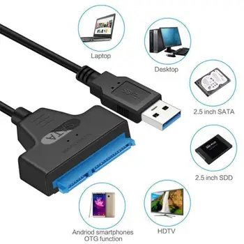 USB 3.0, USB 2.0 SATA3+22pin Pevný Disk, Kábel usb Konvertor 5Gbps USB Adaptér pre 2.5 Palcov SSD HDD Pevný Disk SATA Konvertor Kábel
