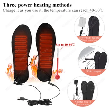 USB Vyhrievané Obuvi Vložky, Elektrické Nohy Otepľovanie Pad Nohy Teplejšie Ponožky, Podložku Mat Zimné Outdoorové Športy Vykurovacej Vložky v Zime v Teple 1