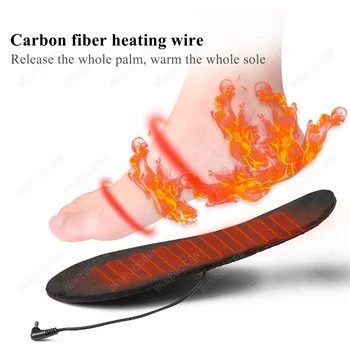 USB Vyhrievané Obuvi Vložky, Elektrické Nohy Otepľovanie Pad Nohy Teplejšie Ponožky, Podložku Mat Zimné Outdoorové Športy Vykurovacej Vložky v Zime v Teple 3