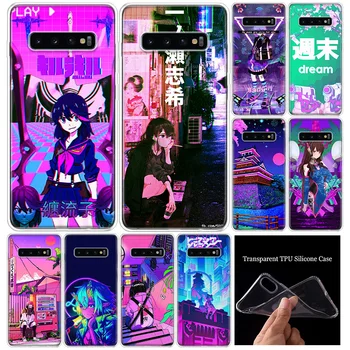 Vaporwave Závada Anime Mäkké Silikónové Telefón puzdro Pre Samsung Galaxy s rezacím zariadením S10 S20 S21 FE Poznámka 10 9 8 S9 S8 S20 Plus S21 Ultra S7 Coque