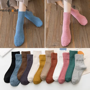 VERIDICAL 5 Párov/Veľa Harajuku Ponožky Žena Bavlna Voľné Farebné Mäkké Elastické Znesiteľné Priedušná Dievča Diabetická Ponožky Hot Predaj 0