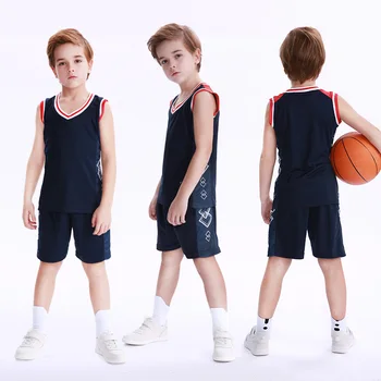 Veľkoobchod Lacné Deti Basketbal Uniformy Vlastné Deti, 100% Polyester Mesh Návrat Priedušná Basketbal Tričko Pre Chlapcov F008 1
