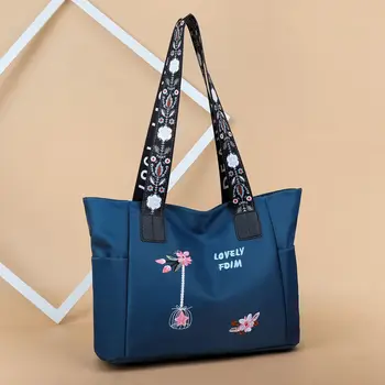 Veľkú Kapacitu, dámske Kabelky Tašky cez Rameno 2022 Nové Výšivky Dizajnér Shopper Tote Bag Nepremokavé Oxford Ženy Nákupní Taška