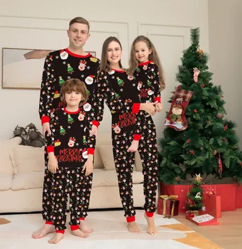 Vianoce Rodine Zodpovedajúce Pyžamo Nastaviť 2022 Vianočné Santa Claus Vytlačené Tlač Dospelých Detí Vyhovovali Dieťa Jumpsuit Rodiny Oblek