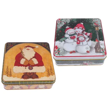 Vianočné Box Tin Darčekový Plechovky Plech Candy Boxy Storagelids Biscuit Kontajnerov Dáva Emptyxmas Dovolenku Tortu Kovov 1