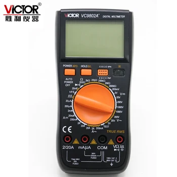 VICTOR VC9802A+ Profesionálny Digitálny Multimeter AC DC Volt Kapacita Odpor Amp Multimeter