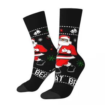 Vtipné Blázon Ponožky pre Mužov Black Santa Ju Ju Tancovať Hip Hop Harajuku Vianočné bezošvá Vytlačené Chlapci Posádky Ponožky Novosti Darček