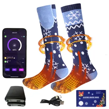 Vyhrievané Ponožky 5v 5000mah Elektrické Ponožky Nabíjateľná Vianočné Tepelnej Otepľovanie Ponožky S Batériou Pre Poľovnícke, Rybárske potreby na Kempovanie A