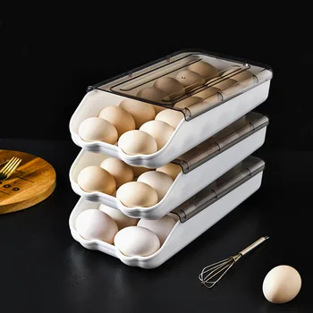 WHYY Koľajových Vajcia Obal, Chladnička, Organizácia Úložný Kontajner Boxy Zachovanie Stojany na Kuchynské Doplnky Dodávky