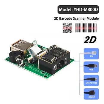 YHDAA Arduino Mini 2D Raspberry Pi Čiarových kódov Vložené 1D Čiarový Kód QR Reader Modul s RS232/USB/TTL/Micro USB rozhranie