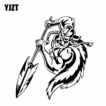 YJZT 15.2*16,5 CM Silný, Odvážny, Viking Bojovník, Lovec Vojak Odtlačkový Čierna/Strieborná Pokrývajúce Telo, Auto Nálepky Vinyl C20-roku 1767