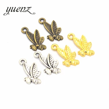 YuenZ 30pcs 4 farieb Antique Silver farba zvierat, včela Kúzlo vhodné pre Náramky, Náhrdelník DIY Kovové Šperky Robiť 20*11 mm D503