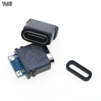 YUXI 1-100KS USB 3.1 Vodotesný Typ-C Connector16PIN 5A Žena Zásuvky Dvojité 5.1 K Rezistor Podpora Nabíjanie A Vybíjanie