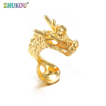 ZHUKOU Nové príchodu zvierat Dragon charms Príslušenstvo pre ženy náhrdelník Zlatá farba medi žien DIY Prívesok šperky čo PD1