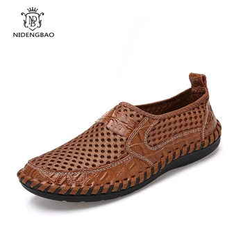 Značka Mužov Sandále Dobrý Kože Bežné Mužov Letné Topánky Vonkajší Otvor Kožené Sandále pre Človeka Pohodlné Muži Pláže topánky