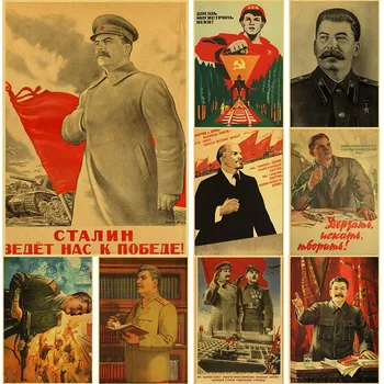 ZSSR CCCP Lenin Stalin Sovietskeho zväzu Plagát Vintage Plagáty Bar Wall Art Retro Kraft Papier Plagáty Samolepky na Stenu A4 42*30 CM