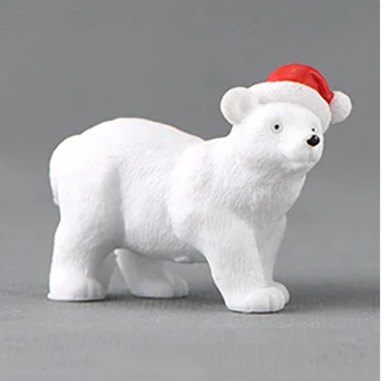 Zviera Miniatúrne Vianočné Polar Bear Figúrky Rozprávková Záhrada Micro Sneh Krajina Medveď DIY Príslušenstvo Živice Plavidlá Miniatúrne
