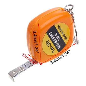 Ľahko Stiahnuteľné Pravítko Pásky Opatrenie Mini Prenosné Vytiahnuť Pravítko Keychain 1m/3 ft 1