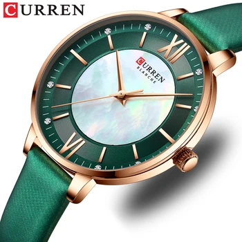 Ženy Hodinky CURREN Top Značky Luxusné Japan Quartz, Kožené Nepremokavé náramkové hodinky Relogio Feminino