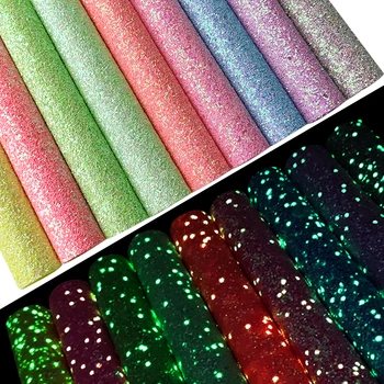 Žiariace v Tme Faux Kožené Fluorescencie Robustný Lesk Textílie Roll Svetelný Koženkové pre Vak Luky Náušnice DIY 30*135 CM 0