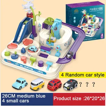 Stredná Veľkosť Deti Koľajového Vozidla Vlaku Sledovať Hračky Montessori Pretekárske Autá Mechanické Dobrodružstvo Mozgu Tabuľka Hra Vzdelávacie Auto Hračky
